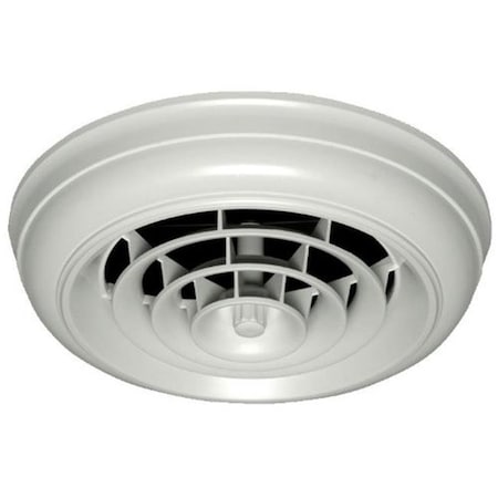 Havaco Quick Connect Havaco Quick Connect HT-CCG6B-R1D White Round Capital Crown Ceiling Diffuser and 6 in. Boot with Rotary Damper HT-CCG6B-R1D